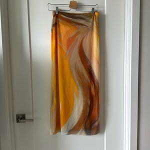 🧡 Zara Mesh Midi Skirt. Aubert yellow. Never worn. (With tags).